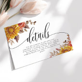 Bourgondische Herfst herfst bloemenbruiloft detail Informatiekaartje