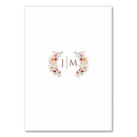 Bourgondische Herfst herfst bloemenbruiloft tafel  Kaart (Achterkant)