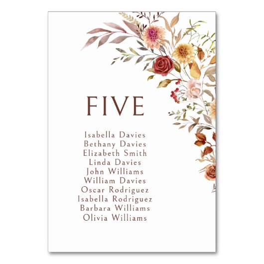 Bourgondische Herfst herfst bloemenbruiloft tafel  Kaart (Voorkant)