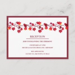 Bourgondische Herfst herfstbladeren bruiloft recep Informatiekaartje