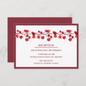 Bourgondische Herfst herfstbladeren bruiloft recep Informatiekaartje (Voorkant / Achterkant)