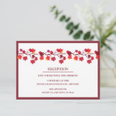 Bourgondische Herfst herfstbladeren bruiloft recep Informatiekaartje (Staand voorkant)