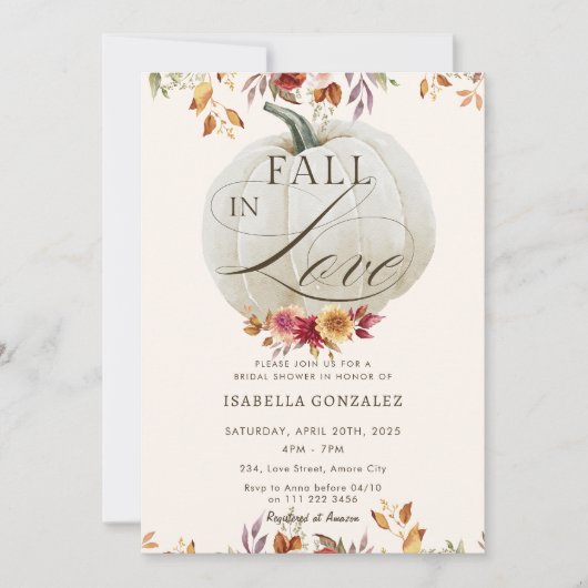 Bourgondische Herfst in liefde Pompoen Floral Vrij Kaart (Voorkant)