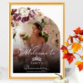 Bourgondische Herfst Quinceanera Foto Welkom Teken Poster