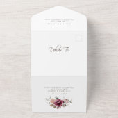 Bourgondische herfst rustieke bloemen bruiloft det all in one uitnodiging (Buitenkant)