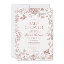 Bourgondische Herfst Toile de Jouy Floral Baby sho