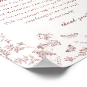 Bourgondische Herfst Toile De Jouy Luier Gedachten Poster (Hoek)