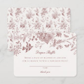 Bourgondische Herfst Toile de Jouy Luier Raffle In Informatiekaartje (Voorkant / Achterkant)