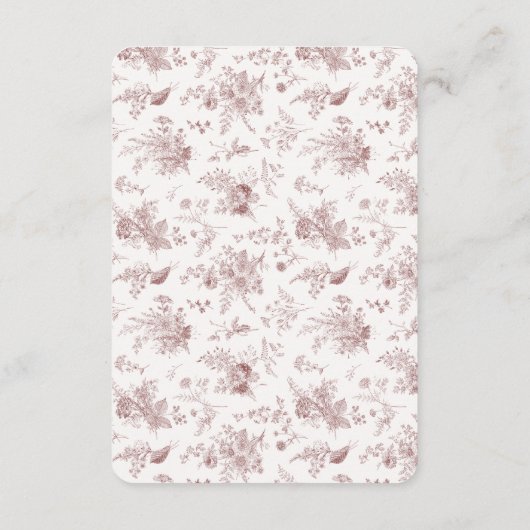 Bourgondische Herfst Toile Jouy Registry Kaart Ins (Achterkant)