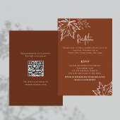 Bourgondische herfst verlaat QR-code RSVP-bruiloft Informatiekaartje
