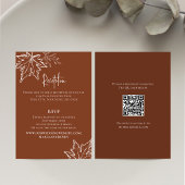 Bourgondische herfst verlaat QR-code RSVP-bruiloft Informatiekaartje