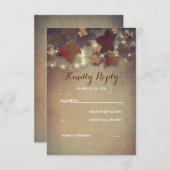 Bourgondische herfst verlaat rustieke bruiloft RSV RSVP Kaartje (Voorkant / Achterkant)