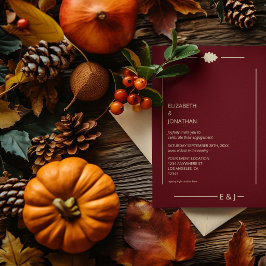 Bourgondische herfst verlovingsfeest kaart