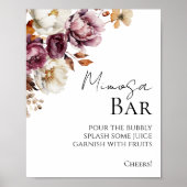 Bourgondische Herfst Vrijgezellenfeest Mimosa Bar  Poster (Voorkant)