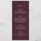 Bourgondische Herfst Winter Elegant Wedding Menu (Voorkant)
