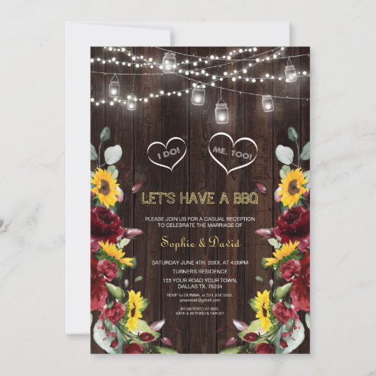 Bourgondische herfst zonnebloemen houten schuur I  Kaart (Voorkant)