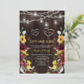 Bourgondische herfst zonnebloemen houten schuur I  Kaart (Staand voorkant)