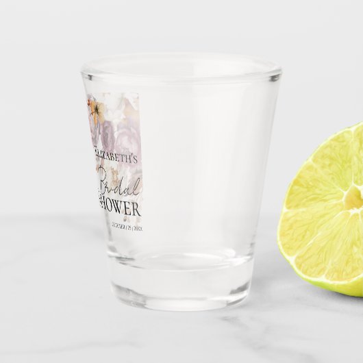 Bourgondische herfstbloem bruiloft bruidsfeest shot glas (Rechts)