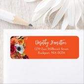 Bourgondische herfstbloemen elegante script etiket (Insitu)