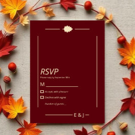 Bourgondische herfsttrouw RSVP kaartje