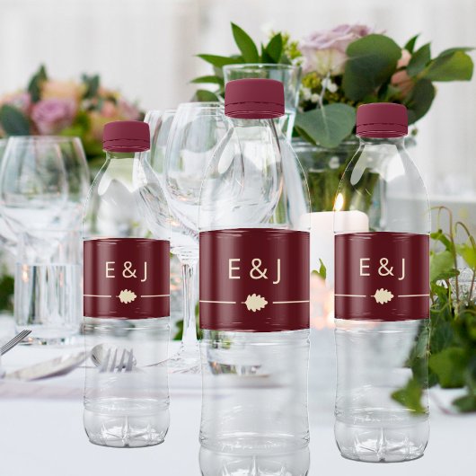 Bourgondische herfsttrouw waterfles etiket