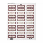 Bourgondische Houndstooth Retouradres Etiket (Full Sheet)