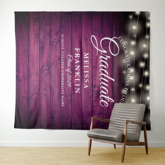 Bourgondische houten slingerlichten afstudeer acht wandkleed (In Situ (horizontaal))