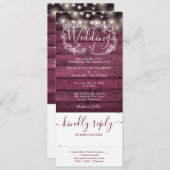 Bourgondische houten slingerlichten All-in-one bru Kaart (Voorkant / Achterkant)