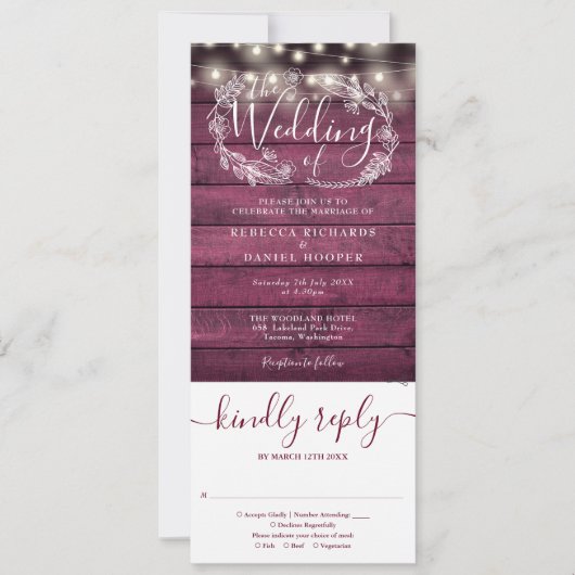 Bourgondische houten slingerlichten All-in-one bru Kaart (Voorkant)