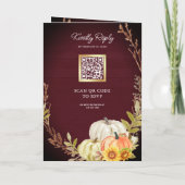 Bourgondische Houten Zonnebloem Pompoen QR Code Tr (Achterkant)