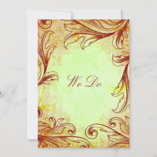  Bourgondische huwelijksuitnodigingen Kaart (Achterkant)