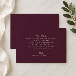 Bourgondische huwelijkswebsite details informatiekaartje