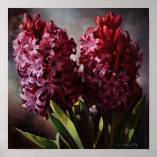 Bourgondische Hyacint Bloem Kunstprint Poster