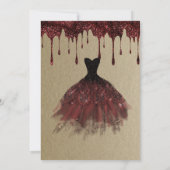 Bourgondische jurk, glitter druppels licht Kraft z Kaart (Achterkant)