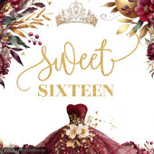 Bourgondische jurk Sweet Sixteen Achtergrond Gold  Wandkleed