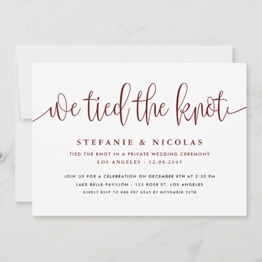 Bourgondische kalligrafie We hebben de knoop bruil Kaart (Voorkant)