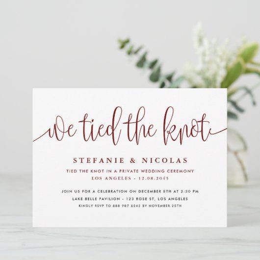 Bourgondische kalligrafie We hebben de knoop bruil Kaart (Staand voorkant)