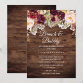 Bourgondische kant brunch en bubbelig Vrijgezellen Kaart (Voorkant / Achterkant)