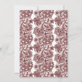 Bourgondische kant Elegante vintage bruiloft Kaart (Achterkant)