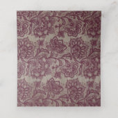 Bourgondische kant en rustieke bloemen plaatskaartje (Binnenkant ongevouwen)