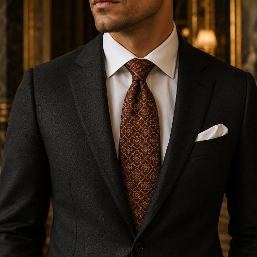 Bourgondische Keizerlijke Lattice Luxe Stropdas