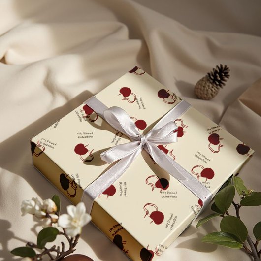 Bourgondische Kersen & Zoete Script - Valentijn Cadeaupapier