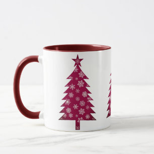 Bourgondische Kerstboom Mok met Sneeuwvlokken