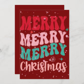 Bourgondische kerstkaart kaart (Voorkant / Achterkant)