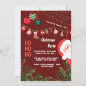 Bourgondische Kerstman & Kerstversiering Kerstfees Kaart (Voorkant)