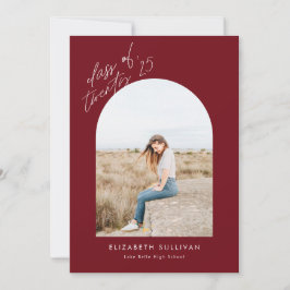 Bourgondische klasse van 2025 Arch Photo Afstudere Aankondiging