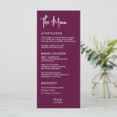 Bourgondische klassieke elegante bruiloft menu (Staand voorkant)