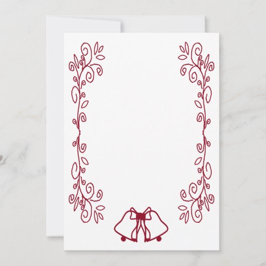 Bourgondische klokken Scrollwork bruiloft receptie Kaart (Achterkant)