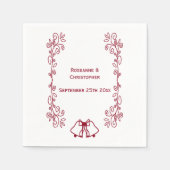 Bourgondische klokken Scrollwork bruiloft receptie Servet (Voorkant)