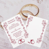 Bourgondische klokken Scrollwork Ontwerp Wedding Kaart
